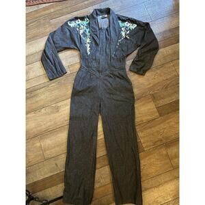Vintage 1980’s Accent On Youth Denim Beaded Romper Size Medium 61994 Original